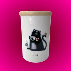 Vintage Portmeirion Splat! cat ceramic tea canister Rob Scotton